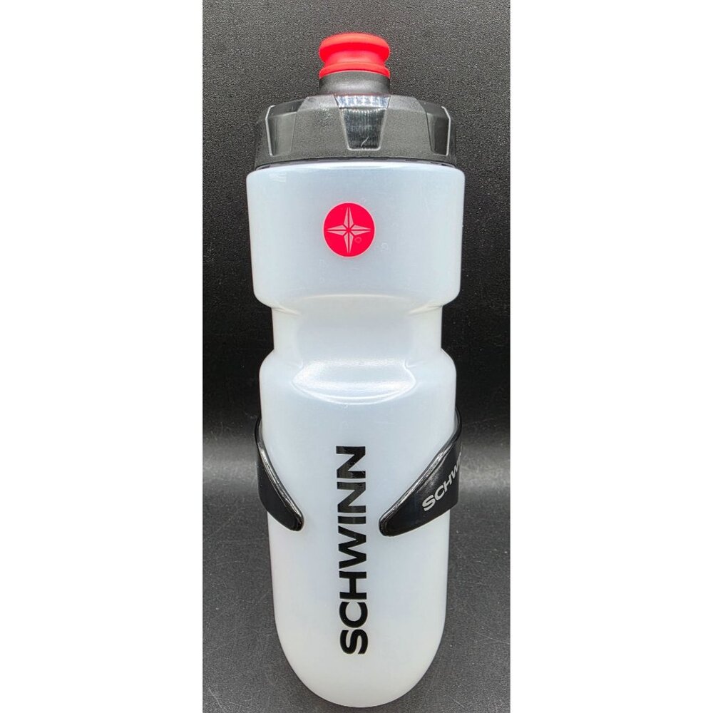Schwinn 24 Oz / 700 ml White Cycling Water Bottle With Black Mount